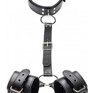 Strict Collar with Cuffs Restraint Set Black